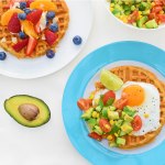Sweet potato waffles with sweet or savoury topping