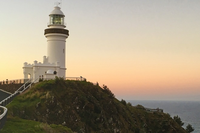 The Byron Bay Lighthouse by sunset