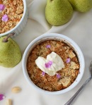 Pear, Ginger and Macadamia Crumble